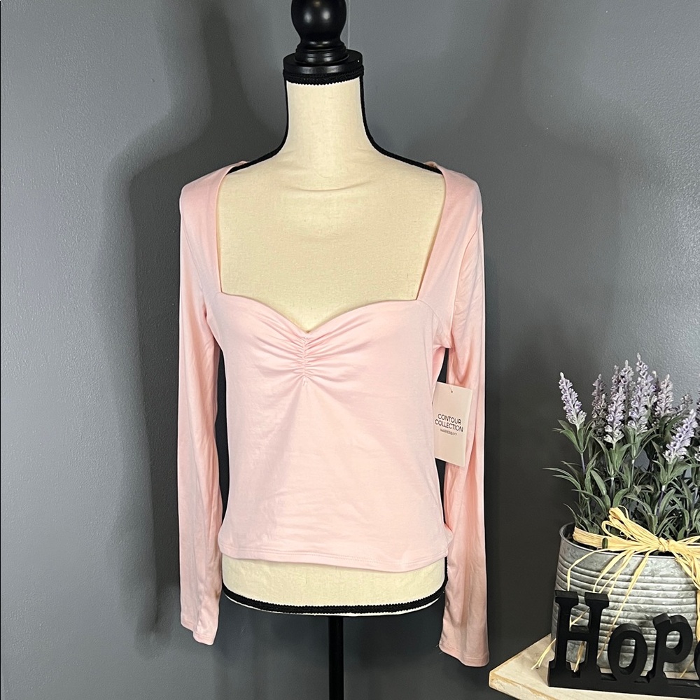 Elegant Pink Long Sleeve Top
